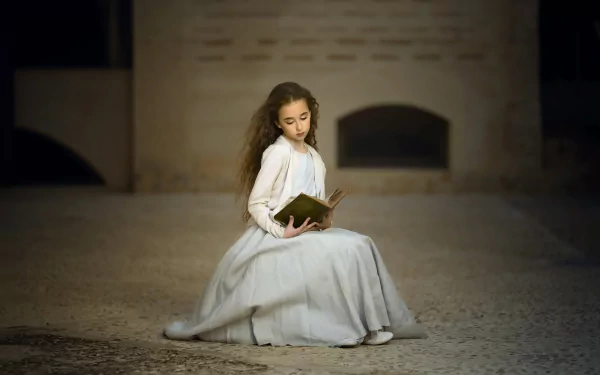  Girl Reading a Book by Vicente Serra