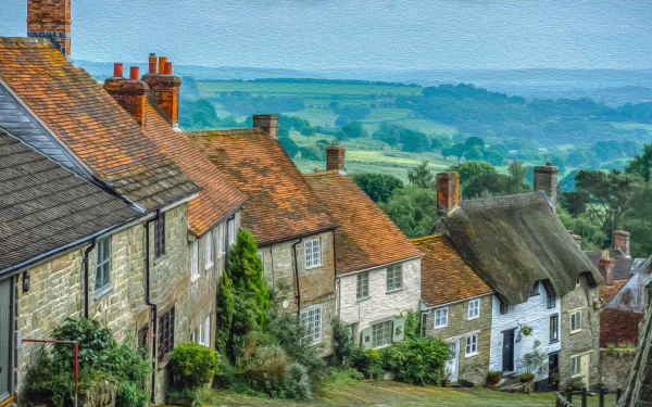  Gold Hill, Shaftsbury - Fine Oil on Canvas