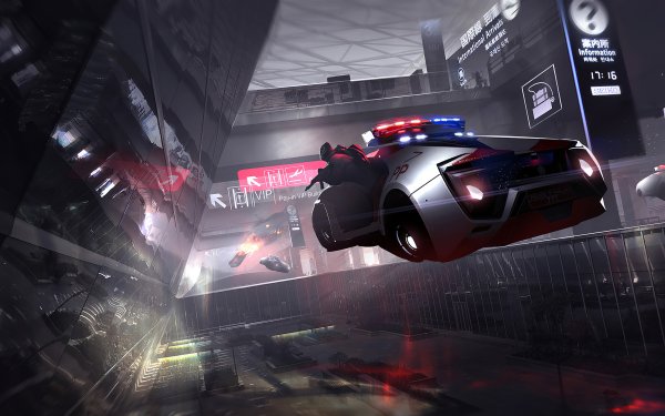 Sci Fi Futuristic Vehicle Police HD Wallpaper | Background Image