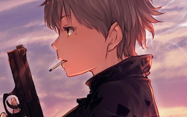 Anime Original Pistol Cigarette HD Wallpaper | Background Image