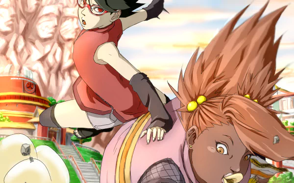 Sarada Uchiha Chōchō Akimichi Anime Boruto HD Desktop Wallpaper | Background Image