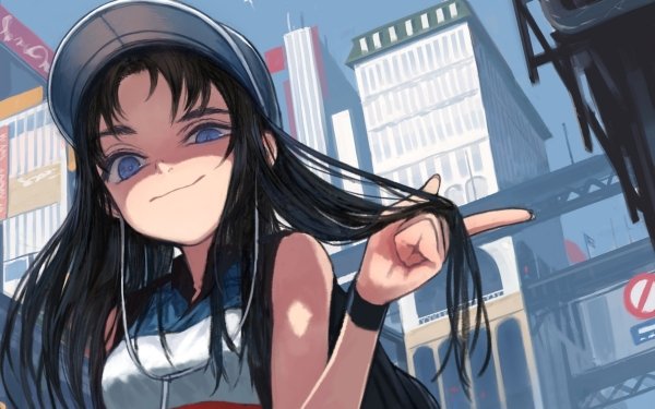 Anime Original Black Hair Hat HD Wallpaper | Background Image