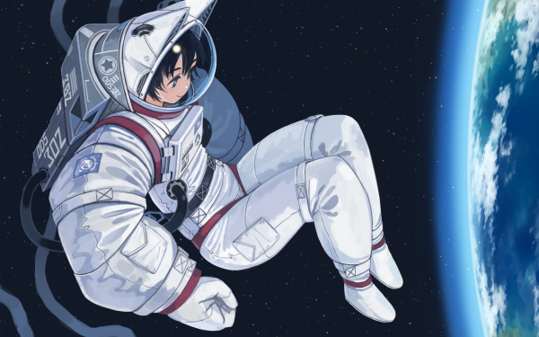 Anime Astronaut Space Earth HD Wallpaper | Background Image
