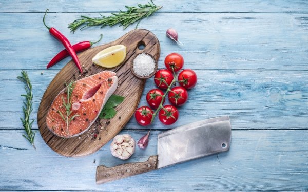 Food Fish Knife Pepper Tomato Seafood Still Life HD Wallpaper | Background Image