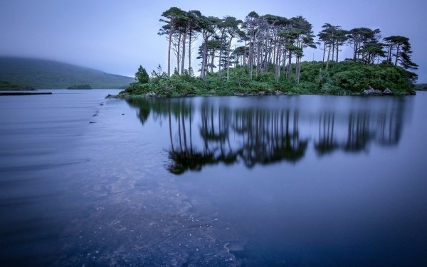 Earth Island Lake Reflection Ireland Connemara Nature HD Wallpaper | Background Image