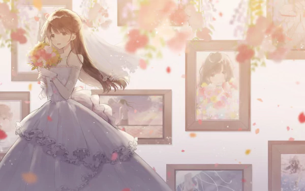 flower wedding dress Anime Original HD Desktop Wallpaper | Background Image