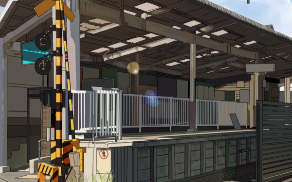 Anime Train Station Railroad HD Wallpaper | Background Image