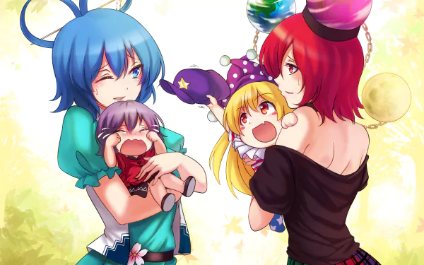 Clownpiece (Touhou) Hecatia Lapislazuli Yoshika Miyako Seiga Kaku Anime Touhou HD Desktop Wallpaper | Background Image