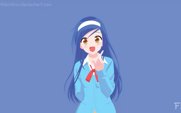 yellow eyes blue hair smile long hair Fumino Furuhashi Anime We Never Learn HD Desktop Wallpaper | Background Image