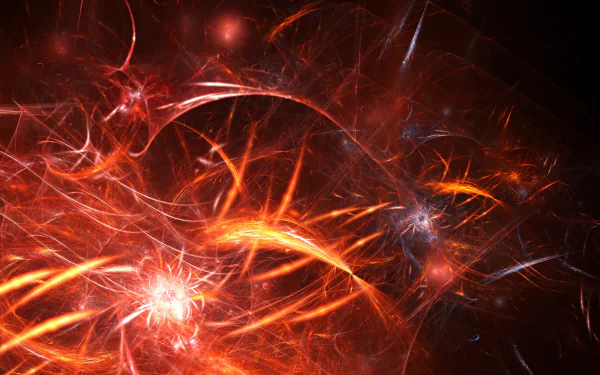 HD desktop wallpaper featuring an abstract design with vibrant orange streaks and light bursts, creating a dynamic and energetic background.