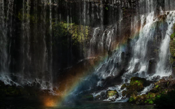 nature Shiraito Falls Japan rainbow waterfall HD Desktop Wallpaper | Background Image