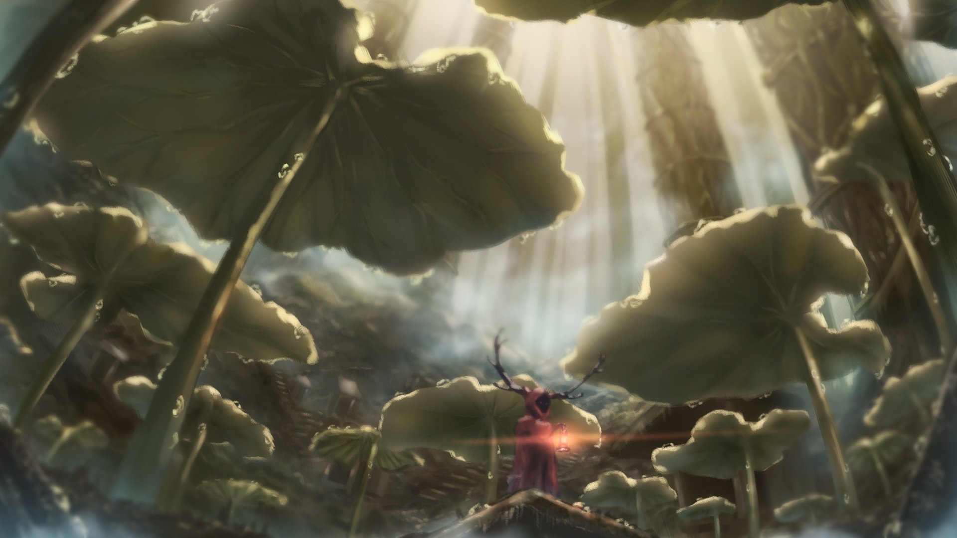 Download Horns Lantern Leaf Anime Original HD Wallpaper by 餠