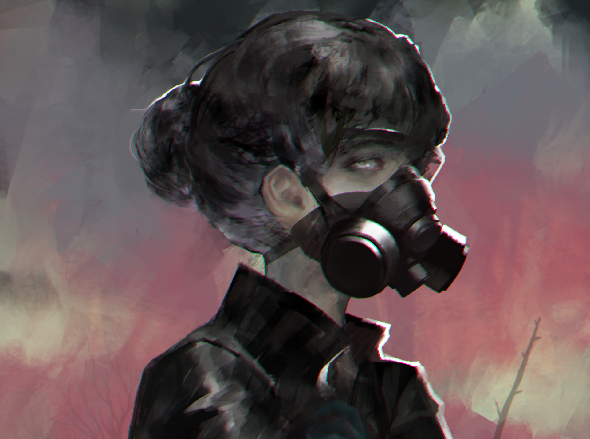 Download Gas Mask Anime Original 4k Ultra HD Wallpaper by rsef