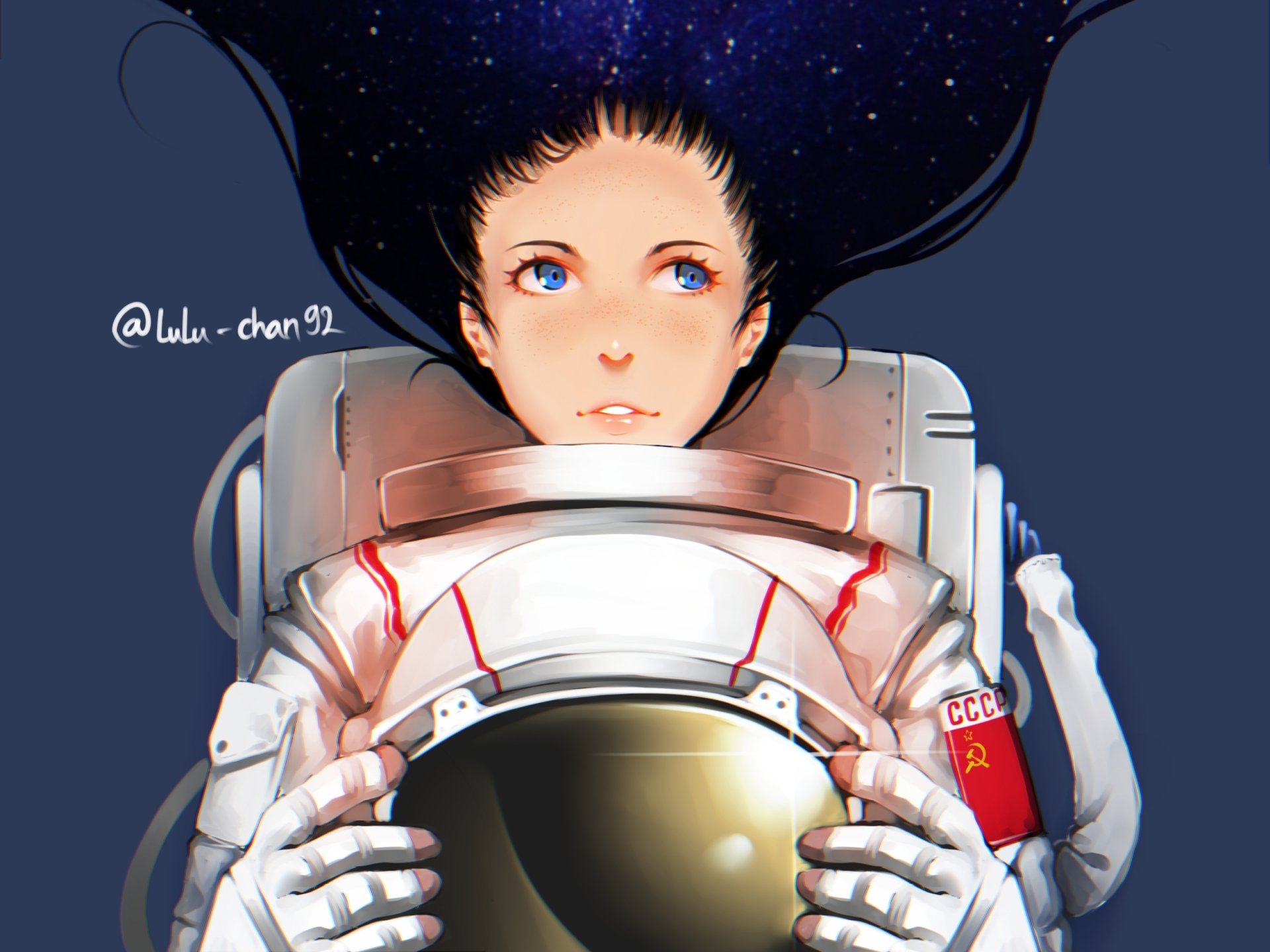 Download Blue Eyes Anime Astronaut HD Wallpaper by lulu-chan