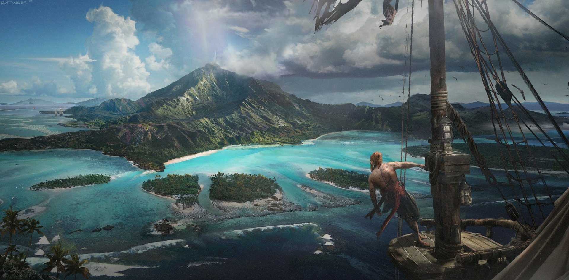 Download Pirate Island Landscape Video Game Assassin's Creed IV: Black Flag HD Wallpaper by Blake Rottinger