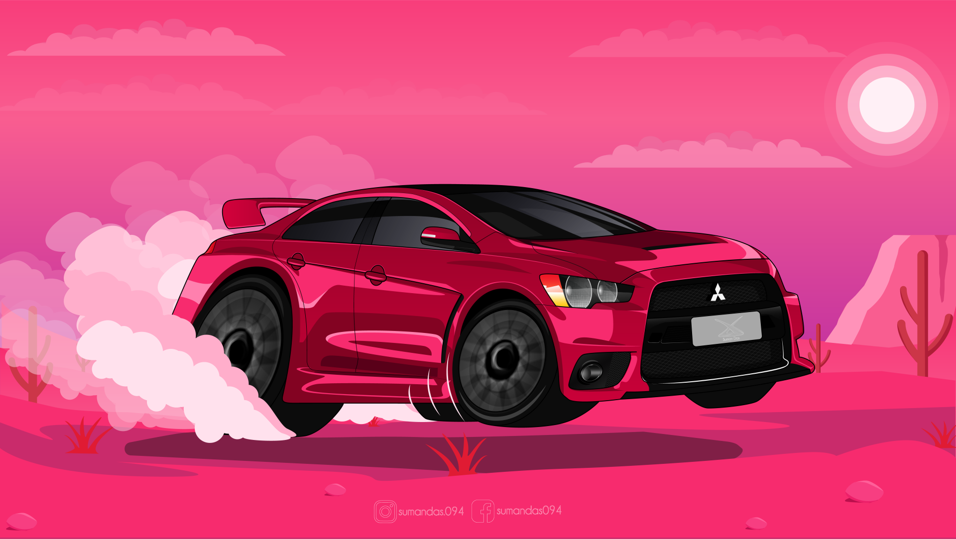 Mitsubishi evo cartoon by sumandas094 by suman094