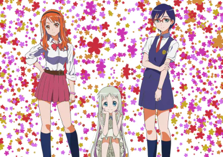 Naruko Anjou Chiriko Tsurumi Meiko Honma Anime Anohana HD Desktop Wallpaper | Background Image