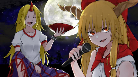 Suika Ibuki Yuugi Hoshiguma Anime Touhou HD Desktop Wallpaper | Background Image