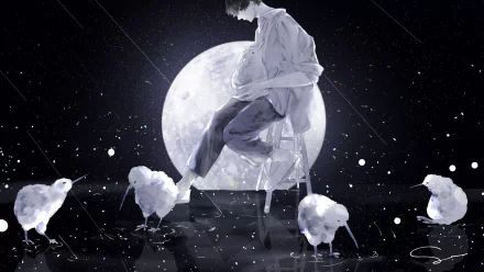 moon Anime Original HD Desktop Wallpaper | Background Image