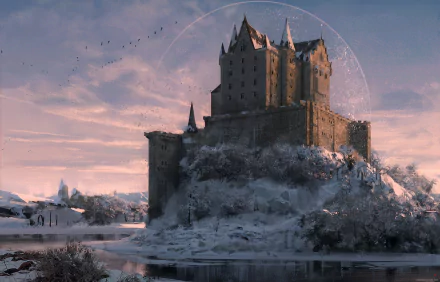 winter fantasy castle fantasy winter HD Desktop Wallpaper | Background Image