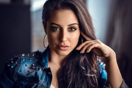 brown eyes brunette face woman model HD Desktop Wallpaper | Background Image