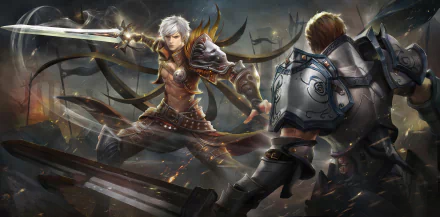 sword battle warrior video game Lineage HD Desktop Wallpaper | Background Image