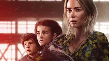 Regan Abbott Evelyn Abbott Marcus Abbott Noah Jupe Millicent Simmonds Emily Blunt movie A Quiet Place Part II HD Desktop Wallpaper | Background Image