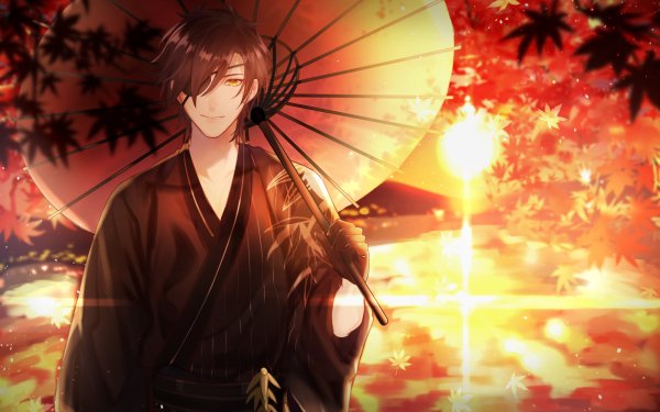 Anime Touken Ranbu Umbrella HD Wallpaper | Background Image