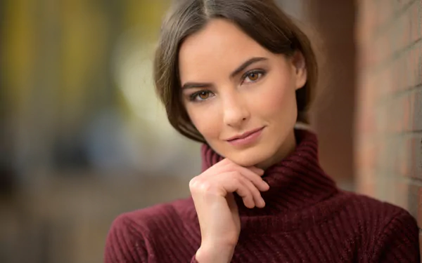 hazel eyes brunette face depth of field woman model HD Desktop Wallpaper | Background Image