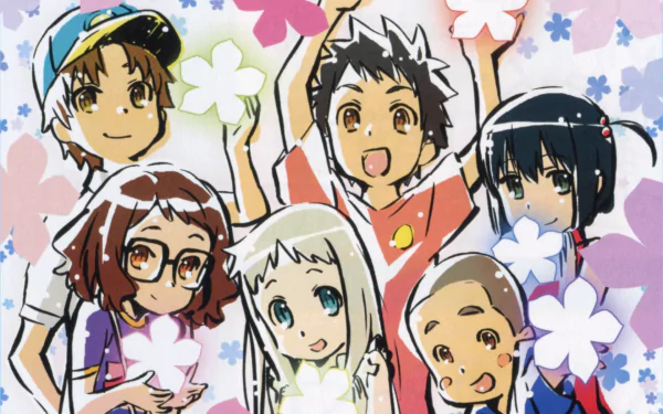 Tetsudou Hisakawa Chiriko Tsurumi Atsumu Matsuyuki Naruko Anjou Meiko Honma Jinta Yadomi Anime Anohana HD Desktop Wallpaper | Background Image