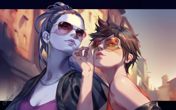 Video Game Overwatch Widowmaker Tracer Amélie Lacroix Sunglasses HD Wallpaper | Background Image