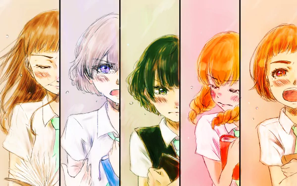 Momoko Sudō Rika Sonezaki Hitoha Hongō Kazusa Onodera Niina Sugawara Anime Maidens of the Savage Season HD Desktop Wallpaper | Background Image