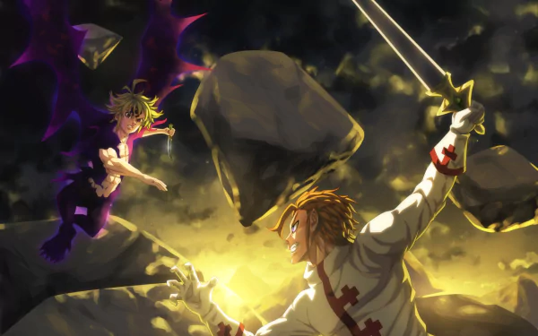 Meliodas fighting Arthur by StingCunha
