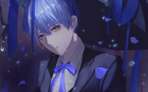  Boy with blue hair by Pewn.V