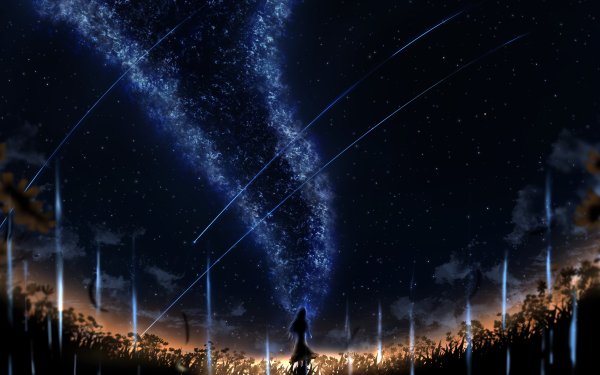 Anime Night Sky Starry Sky HD Wallpaper | Background Image