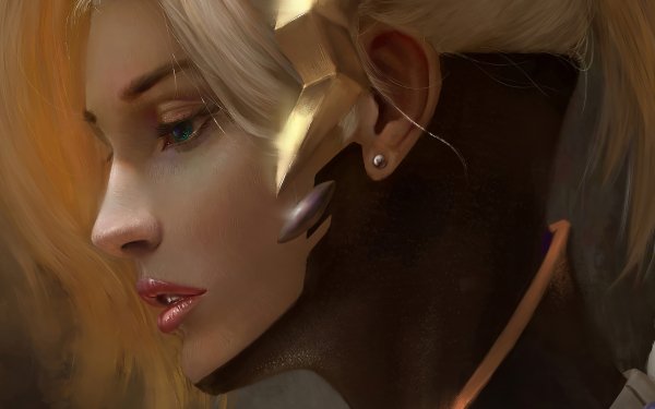 Video Game Overwatch Mercy Face HD Wallpaper | Background Image