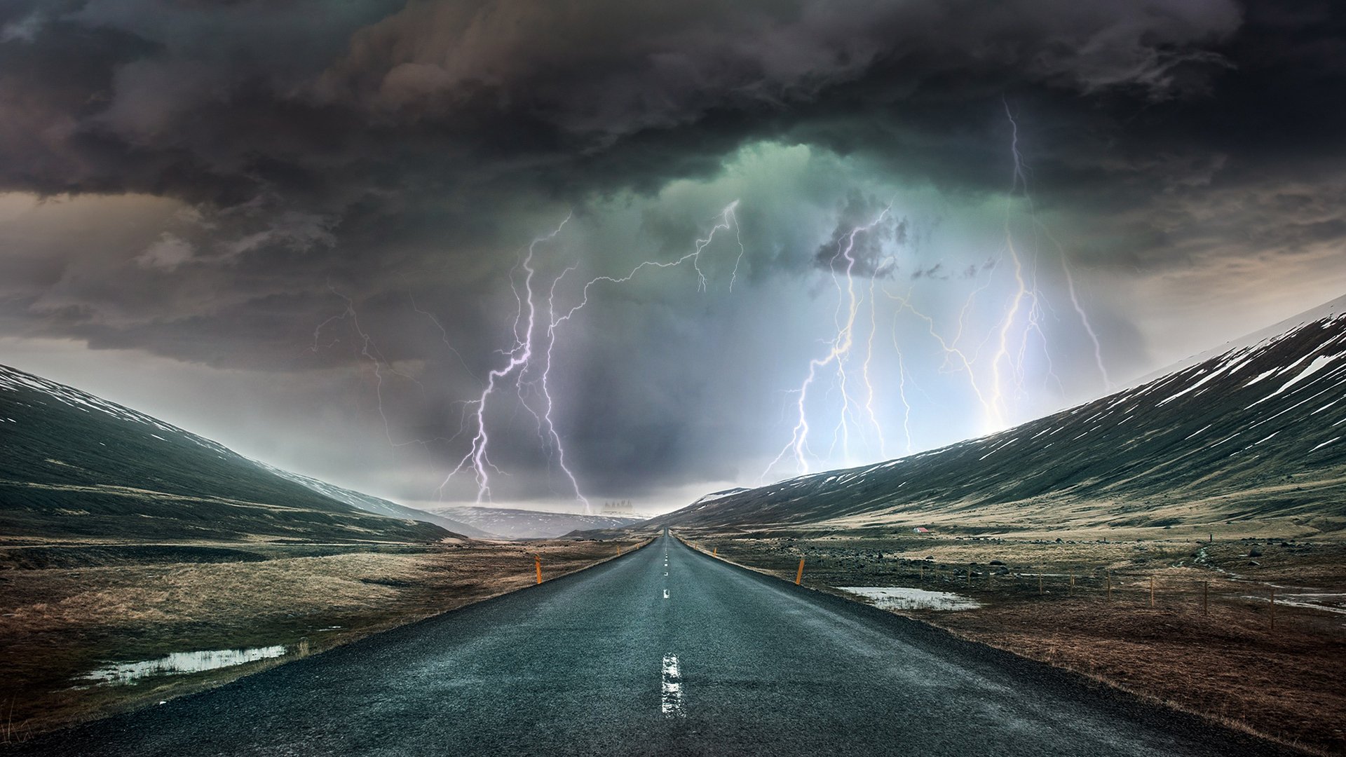 Download Storm Lightning Man Made Road 4k Ultra HD Wallpaper By ...