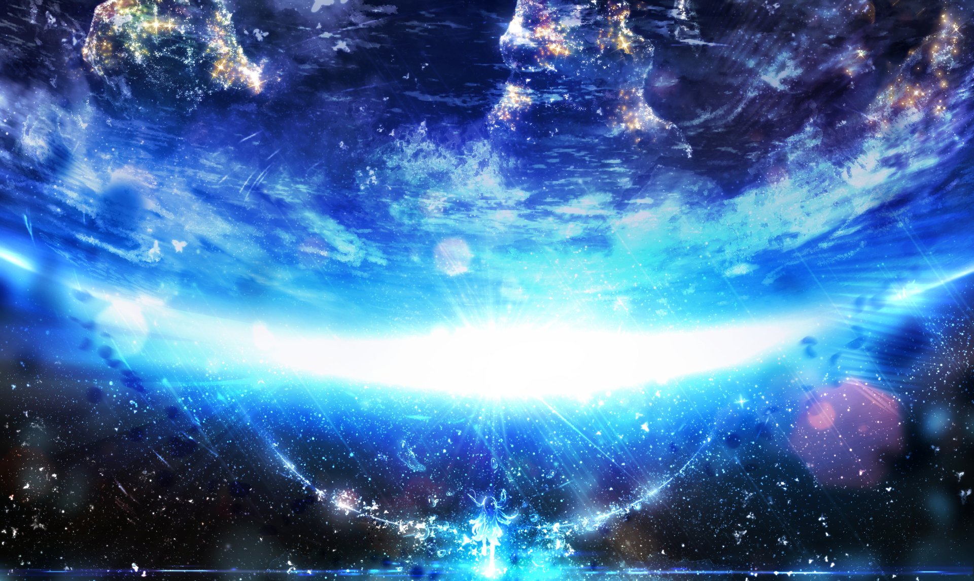 Download Space Earth Anime Original HD Wallpaper by ワベマ