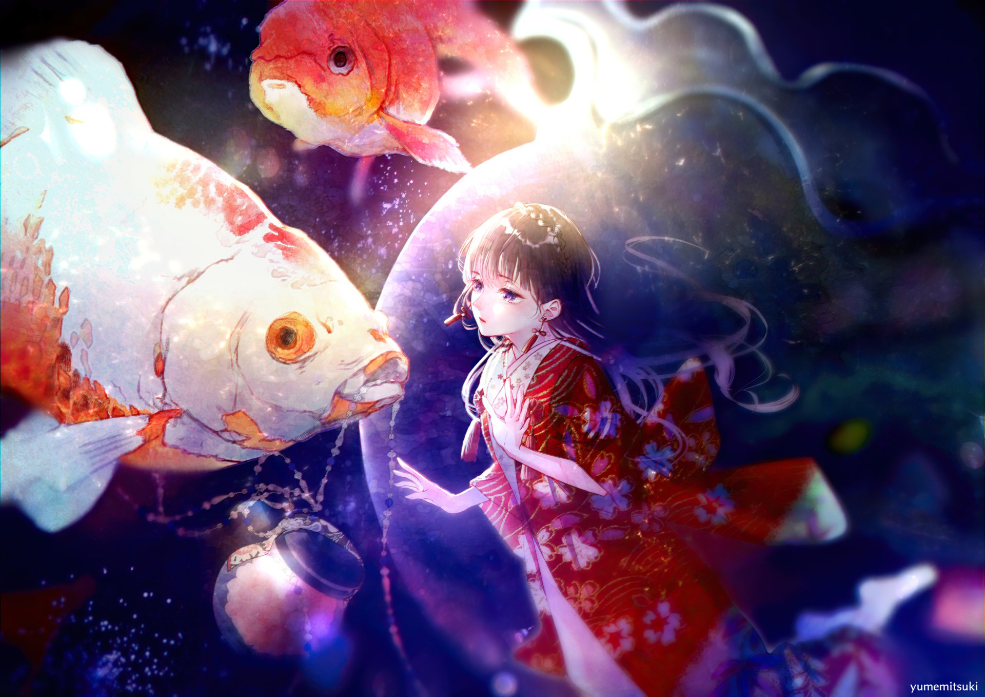 Download Kimono Anime Original HD Wallpaper by ゆめみつき