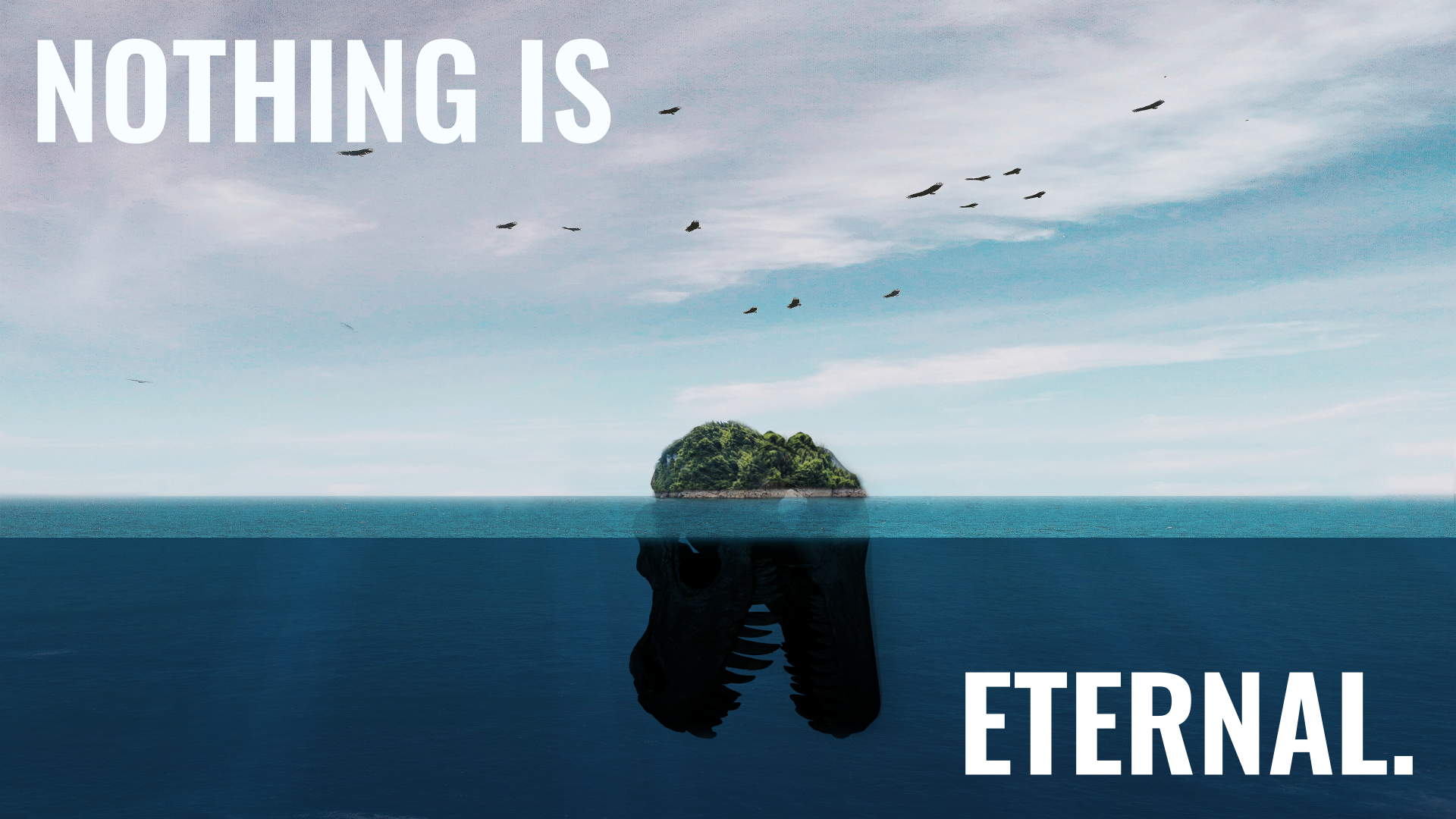 A calm wallpaper with dino and calm water. by adxsh