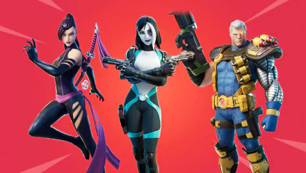 Psylocke (Marvel Comics) Domino (Marvel Comics) Cable (Marvel Comics) video game Fortnite HD Desktop Wallpaper | Background Image