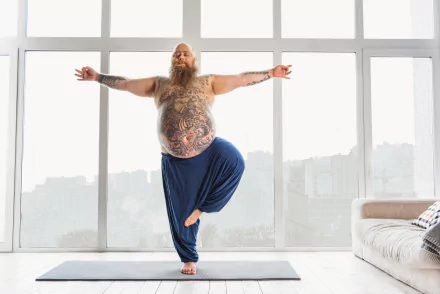 barefoot tattoo beard man yoga HD Desktop Wallpaper | Background Image