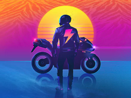 artistic retrowave HD Desktop Wallpaper | Background Image