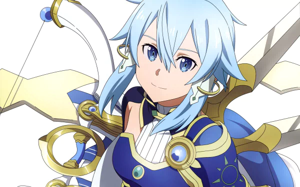 Shino Asada from Sword Art Online: Alicization - War of Underworld in vibrant anime style, featured in a 4K Ultra HD PC desktop wallpaper and background.