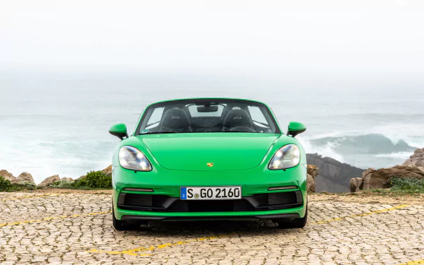 green car car Porsche 718 Porsche vehicle Porsche 718 Boxster GTS HD Desktop Wallpaper | Background Image
