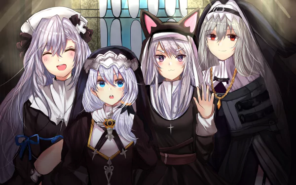 Honkai Impact 3rd Girls Frontline Arknights Azur Lane Vestal (Azur Lane) Specter (Arknights) P7 (Girls Frontline) Theresa Apocalypse video game crossover HD Desktop Wallpaper | Background Image
