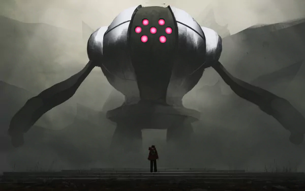 HD PC desktop wallpaper featuring Registeel from the Pokémon anime standing ominously in a foggy, dark environment.