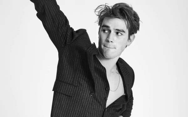 Black & White actor New Zealander Celebrity KJ Apa HD Desktop Wallpaper | Background Image