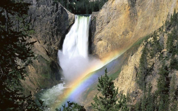 waterfall nature yellowstone falls HD Desktop Wallpaper | Background Image