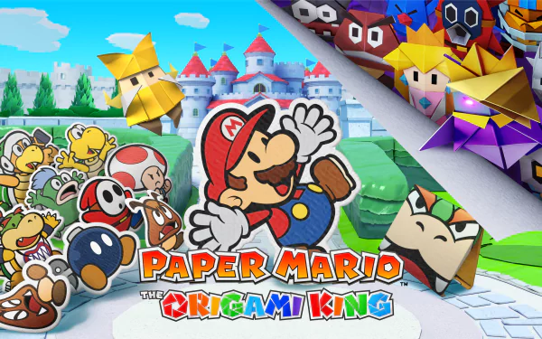 Princess Peach Paper Mario Mario video game paper mario the origami king HD Desktop Wallpaper | Background Image